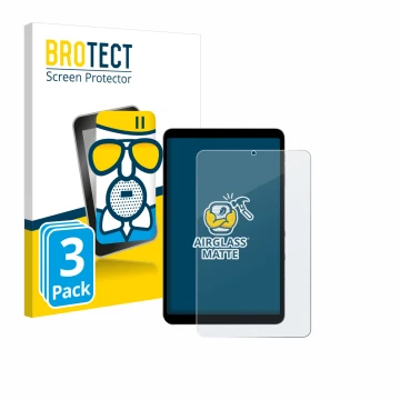 Face avant d’un emballage produit avec le logo de la marque BROTECT. À côté, l’appareil Alldocube iPlay 50 mini Pro est représ