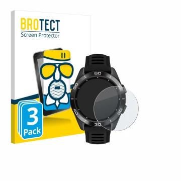 Face avant d’un emballage produit avec le logo de la marque BROTECT. À côté, l’appareil Tissot T-Touch Connect Sport 2023 est 