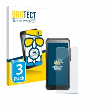 Face avant d’un emballage produit avec le logo de la marque BROTECT. À côté, l’appareil RugGear RG880 est représenté avec la p