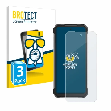 Face avant d’un emballage produit avec le logo de la marque BROTECT. À côté, l’appareil Unihertz Tank 3 Pro est représenté ave