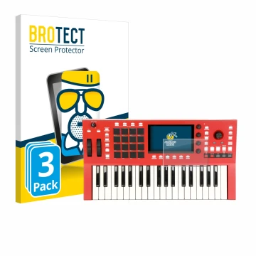 Face avant d’un emballage produit avec le logo de la marque BROTECT. À côté, l’appareil Akai Professional MPC Key 37 est repré