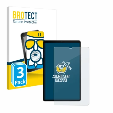 Face avant d’un emballage produit avec le logo de la marque BROTECT. À côté, l’appareil Lenovo Legion Tab est représenté avec 