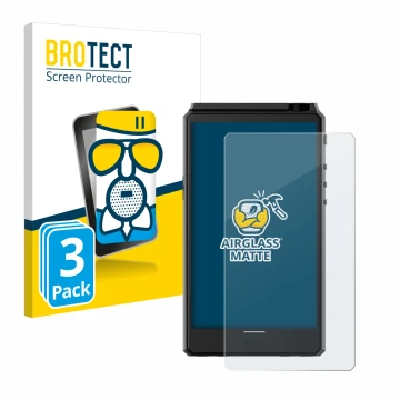 Face avant d’un emballage produit avec le logo de la marque BROTECT. À côté, l’appareil Hiby R6 III est représenté avec la pro
