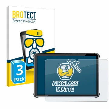 Face avant d’un emballage produit avec le logo de la marque BROTECT. À côté, l’appareil Oukitel RT6 est représenté avec la pro