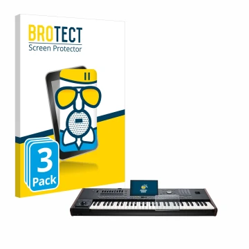Face avant d’un emballage produit avec le logo de la marque BROTECT. À côté, l’appareil KORG Pa5X est représenté avec la prote