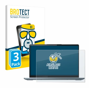 Face avant d’un emballage produit avec le logo de la marque BROTECT. À côté, l’appareil Lenovo IdeaPad 5i 2-in-1 Gen 9 14