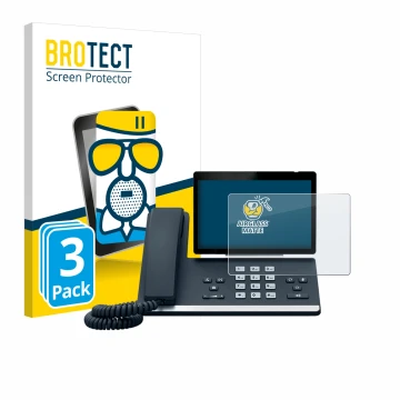 Face avant d’un emballage produit avec le logo de la marque BROTECT. À côté, l’appareil Yealink SIP-T57W est représenté avec l