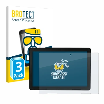 Face avant d’un emballage produit avec le logo de la marque BROTECT. À côté, l’appareil MEDION E10900 10