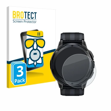 Face avant d’un emballage produit avec le logo de la marque BROTECT. À côté, l’appareil Oukitel BT10 1.43