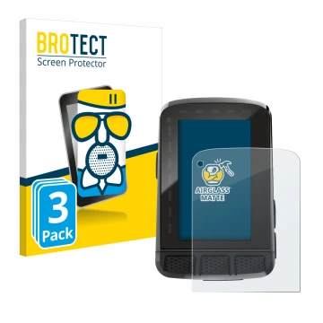 Face avant d’un emballage produit avec le logo de la marque BROTECT. À côté, l’appareil Wahoo Elemnt Roam V2 GPS est représent