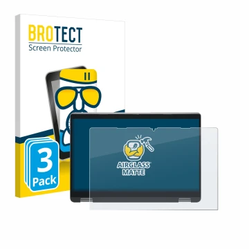 Face avant d’un emballage produit avec le logo de la marque BROTECT. À côté, l’appareil Dell Latitude 5350 2-in-1 est représen