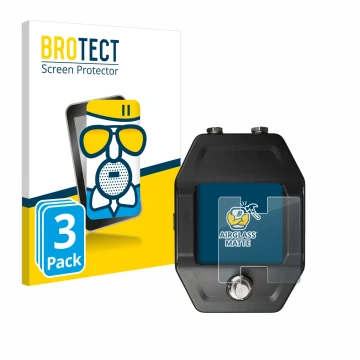 Face avant d’un emballage produit avec le logo de la marque BROTECT. À côté, l’appareil Shure GLXD16+ est représenté avec la p