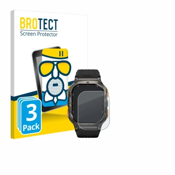 Face avant d’un emballage produit avec le logo de la marque BROTECT. À côté, l’appareil Kospet Tank M3 Ultra est représenté av
