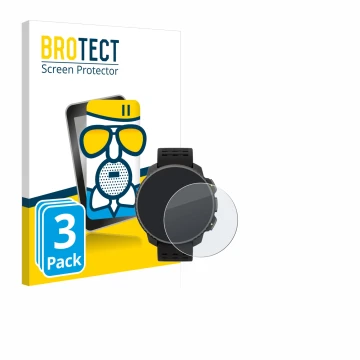 Face avant d’un emballage produit avec le logo de la marque BROTECT. À côté, l’appareil Suunto Vertical Solar est représenté a