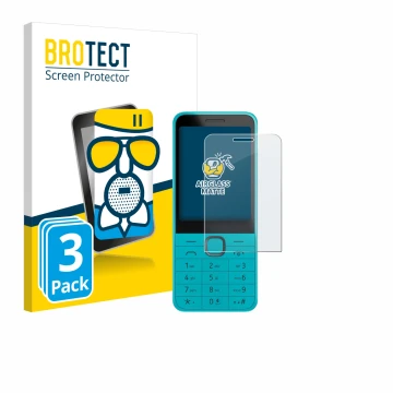 Face avant d’un emballage produit avec le logo de la marque BROTECT. À côté, l’appareil Nokia 235 4G (2024) est représenté ave