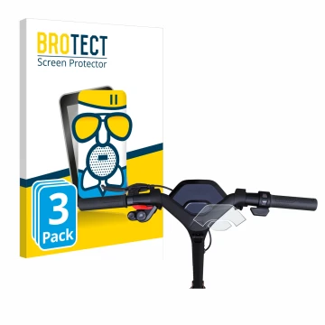 Face avant d’un emballage produit avec le logo de la marque BROTECT. À côté, l’appareil Segway Ninebot P65D est représenté ave