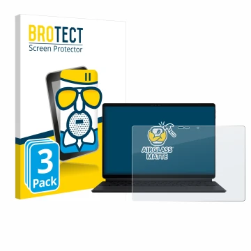 Face avant d’un emballage produit avec le logo de la marque BROTECT. À côté, l’appareil ASUS ProArt PZ13 est représenté avec l