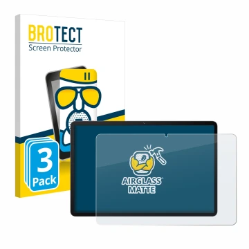 Face avant d’un emballage produit avec le logo de la marque BROTECT. À côté, l’appareil Huawei MatePad SE 11