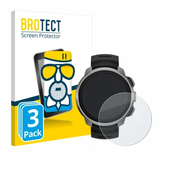 Face avant d’un emballage produit avec le logo de la marque BROTECT. À côté, l’appareil Suunto Ocean est représenté avec la pr