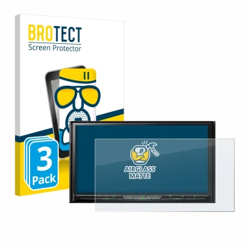 Face avant d’un emballage produit avec le logo de la marque BROTECT. À côté, l’appareil Pioneer AVH-Z9200DAB est représenté av