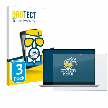 Face avant d’un emballage produit avec le logo de la marque BROTECT. À côté, l’appareil Dell Inspiron 14 7440 2-in-1 est repré