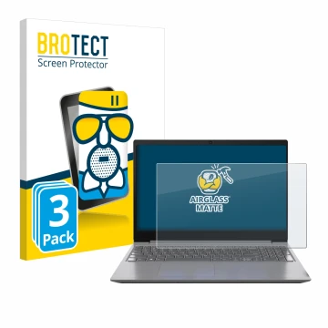 Face avant d’un emballage produit avec le logo de la marque BROTECT. À côté, l’appareil Lenovo 15.6