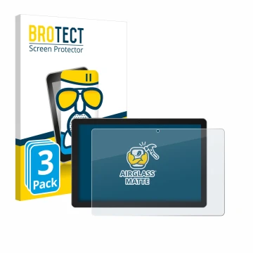 Face avant d’un emballage produit avec le logo de la marque BROTECT. À côté, l’appareil Xgody N02 Pro 10.1