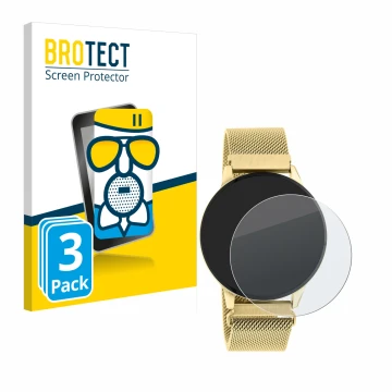 Face avant d’un emballage produit avec le logo de la marque BROTECT. À côté, l’appareil Oozoo Q00121 est représenté avec la pr