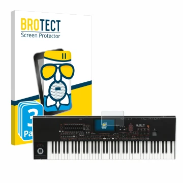 Face avant d’un emballage produit avec le logo de la marque BROTECT. À côté, l’appareil KORG Pa4x est représenté avec la prote