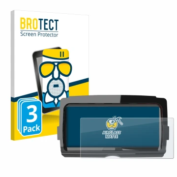 Face avant d’un emballage produit avec le logo de la marque BROTECT. À côté, l’appareil Harley Davidson Soundstream V2 est rep
