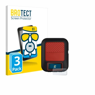 Face avant d’un emballage produit avec le logo de la marque BROTECT. À côté, l’appareil Garmin inReach Messenger Plus est repr