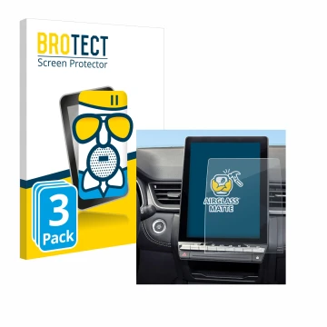 Face avant d’un emballage produit avec le logo de la marque BROTECT. À côté, l’appareil Renault Symbioz 2024 est représenté av