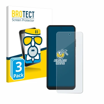Face avant d’un emballage produit avec le logo de la marque BROTECT. À côté, l’appareil Hotwav Note 12 est représenté avec la 