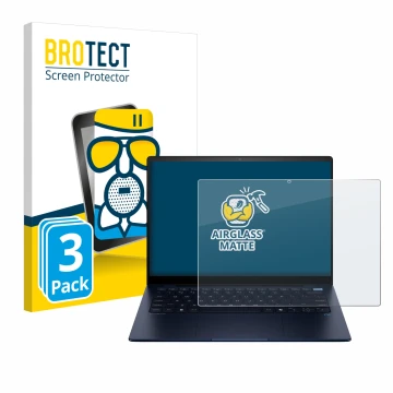 Face avant d’un emballage produit avec le logo de la marque BROTECT. À côté, l’appareil HP EliteBook Ultra 14 G1q est représen