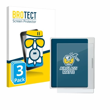 Face avant d’un emballage produit avec le logo de la marque BROTECT. À côté, l’appareil Boox Go Color 7 White Edition est repr