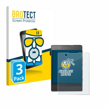 Face avant d’un emballage produit avec le logo de la marque BROTECT. À côté, l’appareil Light Phone 3 est représenté avec la p