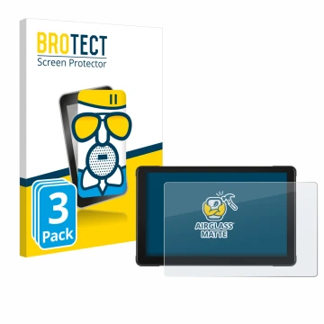 Face avant d’un emballage produit avec le logo de la marque BROTECT. À côté, l’appareil Podofo Motorrad Carplay 7