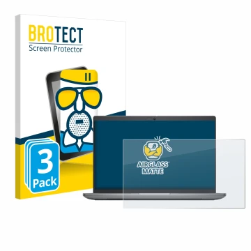 Face avant d’un emballage produit avec le logo de la marque BROTECT. À côté, l’appareil Dell Latitude 5450 Laptop 14