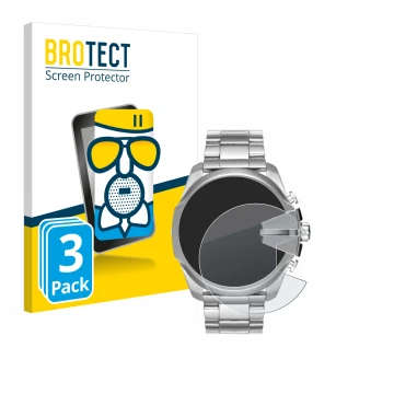 Face avant d’un emballage produit avec le logo de la marque BROTECT. À côté, l’appareil Diesel Mega Chief DZ4417 est représent