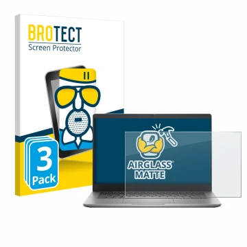 Face avant d’un emballage produit avec le logo de la marque BROTECT. À côté, l’appareil Dell Latitude 3340 Laptop 13.3