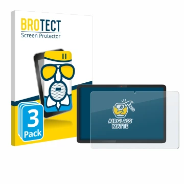 Face avant d’un emballage produit avec le logo de la marque BROTECT. À côté, l’appareil Lenovo Chromebook Duet 11M889 est repr