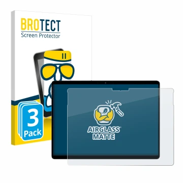 Face avant d’un emballage produit avec le logo de la marque BROTECT. À côté, l’appareil Chuwi Hi10 Max est représenté avec la 