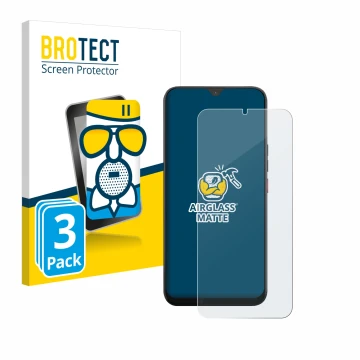 Face avant d’un emballage produit avec le logo de la marque BROTECT. À côté, l’appareil Volla Phone 22 est représenté avec la 