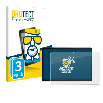 Face avant d’un emballage produit avec le logo de la marque BROTECT. À côté, l’appareil Chuwi Hi10 X1 est représenté avec la p