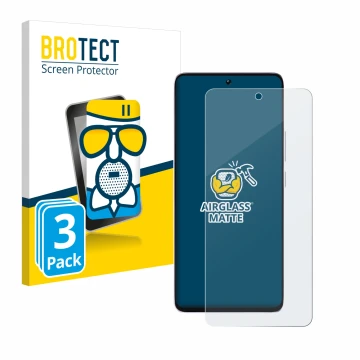 Face avant d’un emballage produit avec le logo de la marque BROTECT. À côté, l’appareil Xiaomi Poco M7 Pro 5G est représenté a