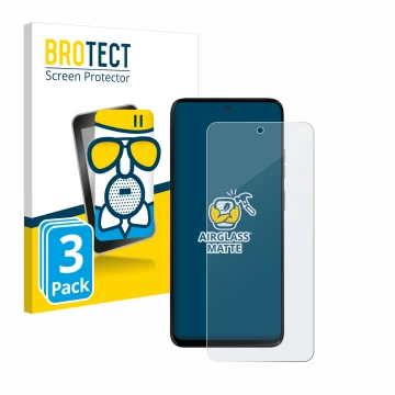 Face avant d’un emballage produit avec le logo de la marque BROTECT. À côté, l’appareil Motorola Moto G15 Power est représenté
