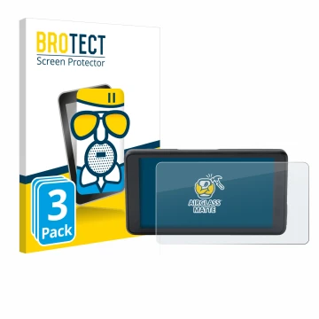 Face avant d’un emballage produit avec le logo de la marque BROTECT. À côté, l’appareil BMW ConnectedRide Navigator Full Cover