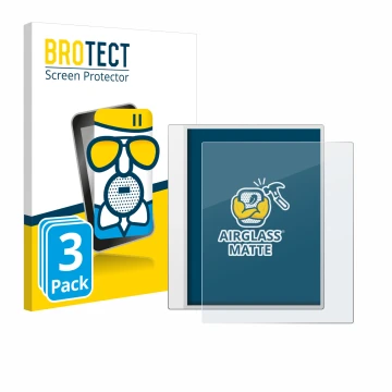 Face avant d’un emballage produit avec le logo de la marque BROTECT. À côté, l’appareil Boox Note Max est représenté avec la p