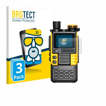 Face avant d’un emballage produit avec le logo de la marque BROTECT. À côté, l’appareil Quansheng UV-K5 (99) est représenté av