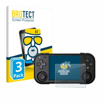 Face avant d’un emballage produit avec le logo de la marque BROTECT. À côté, l’appareil Magicx Mini Zero 28 est représenté ave